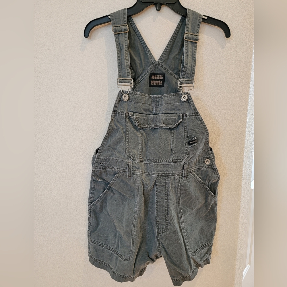 ⭐️🌙 SQUEEZE Jeanswear Denim Women's Canvas Overalls Shortalls Size Large L
